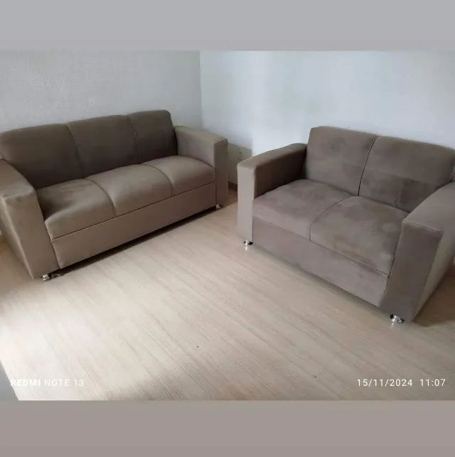 Sofá 2 e 3 pessoas Suede macio D33 Duravel Confortável Promoção - Foto 2