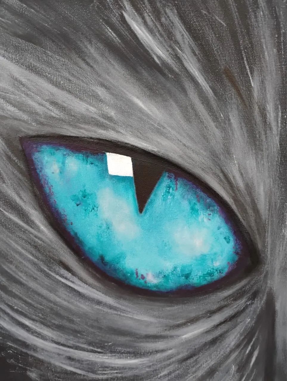 Pintura Tela - Gato Azul - Foto 3
