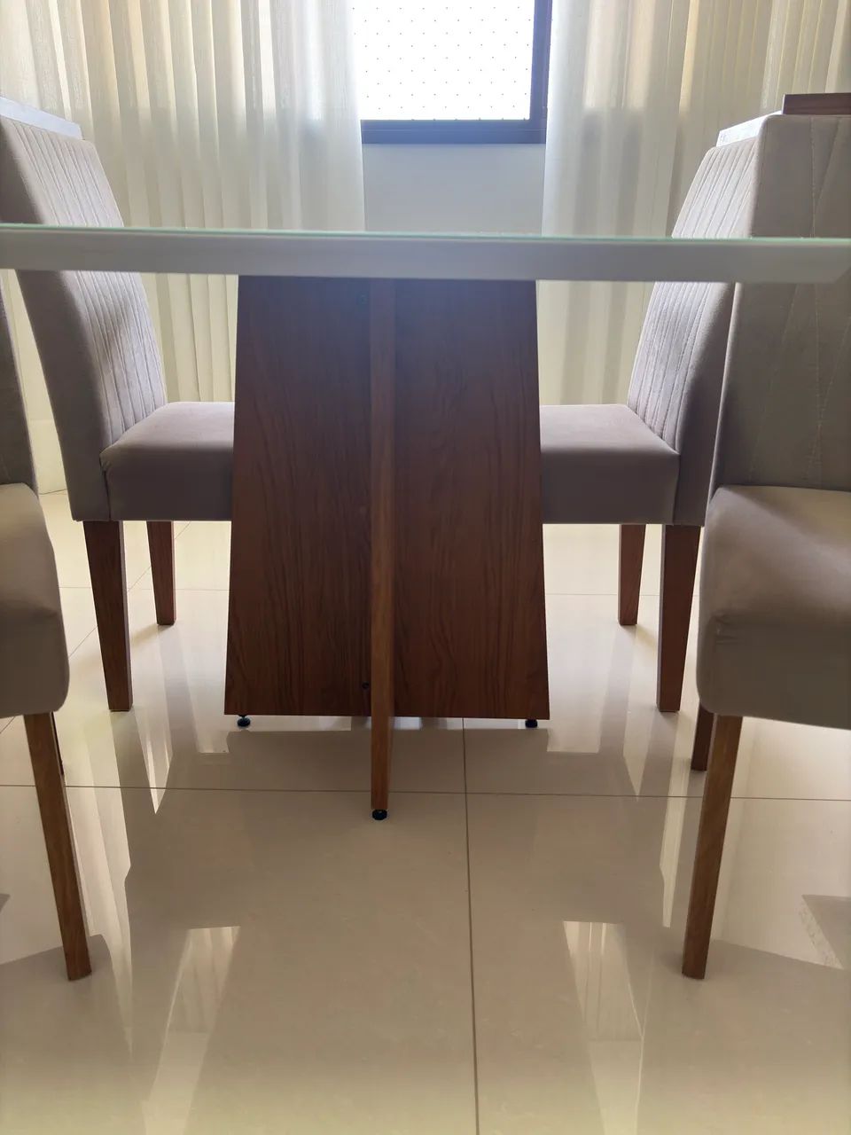 Mesa 4 cadeiras off White  - Foto 4
