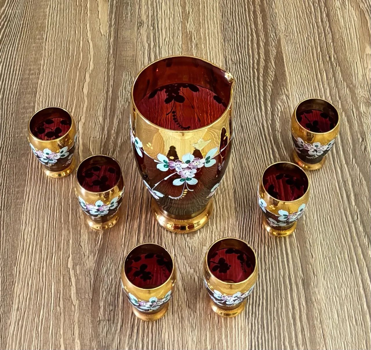 Jogo de copos e garrafa de cristal  - Foto 2