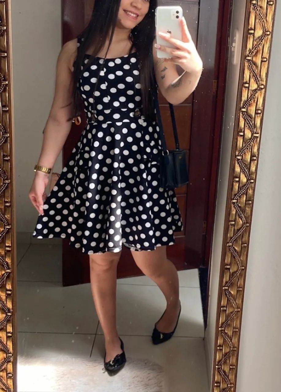 Vestido Godê de bolinhas - Foto 2