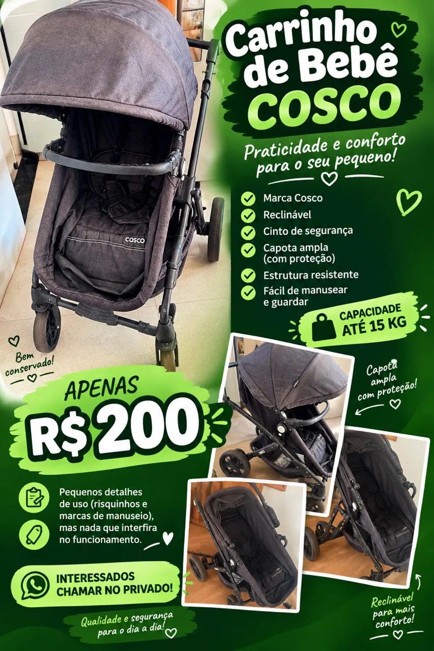 Carrinho de bebê Cosco