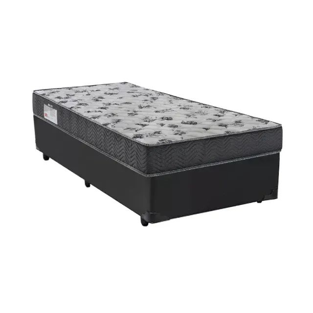 Conjunto Solteiro 1,88x0,88: Colchão + Cama Box Cinza Escuro