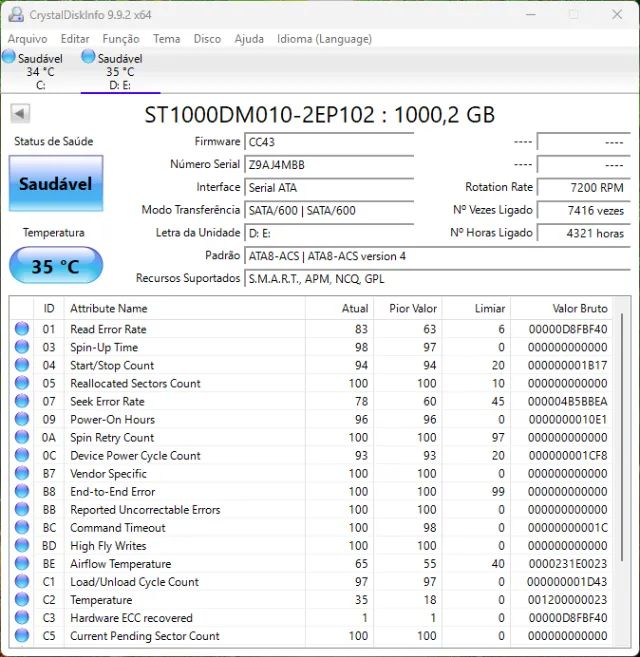 Disco rígido interno SATA SEAGATE BARRACUDA COMPUTE ST1000DM010 1TB 3,5 - Foto 5