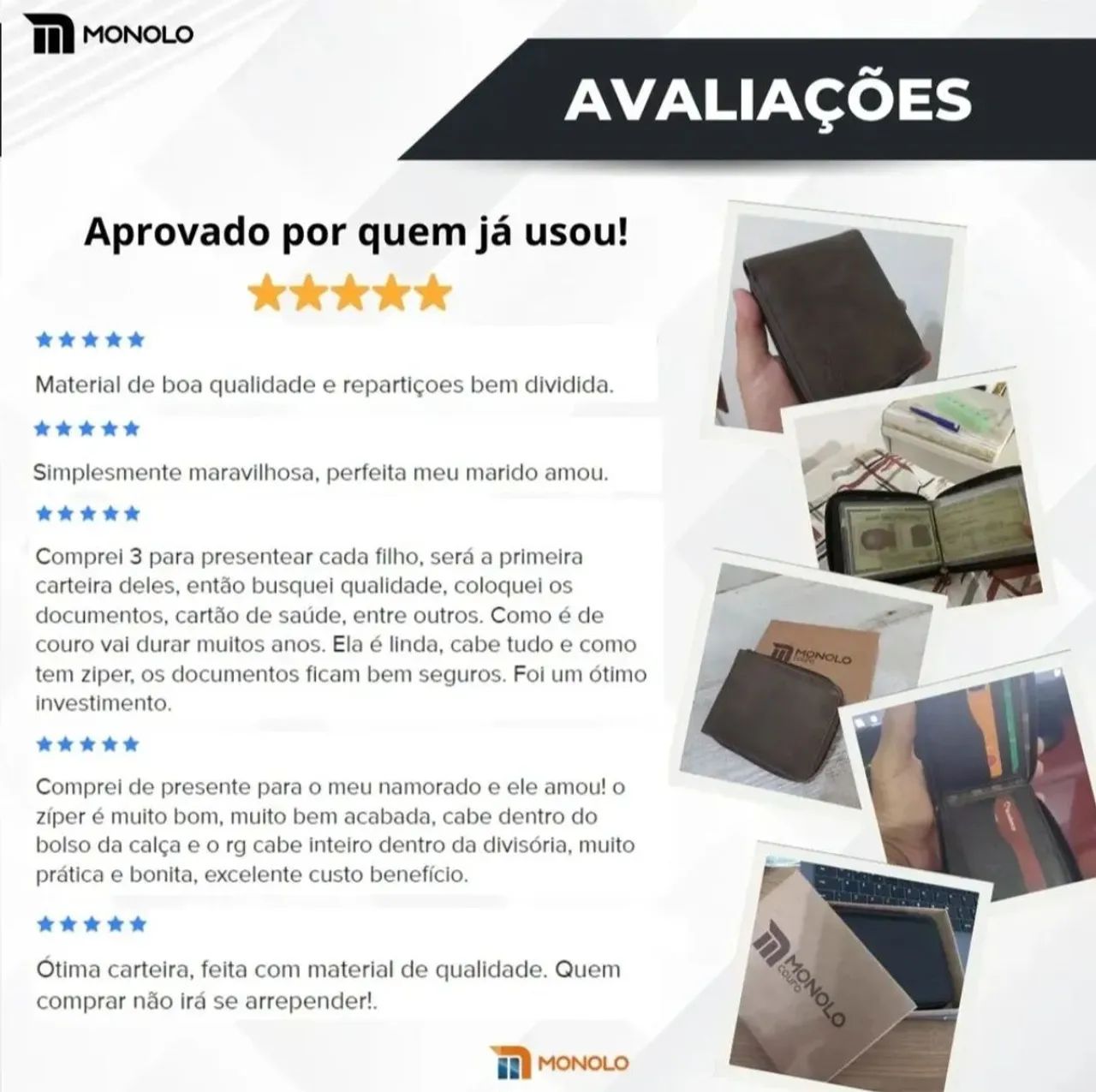 CARTEIRA DE COURO LEGÍTIMO - Foto 5