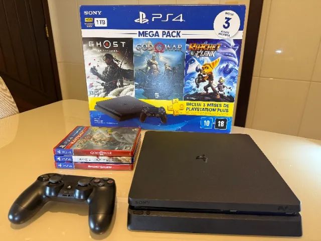 PS4 SLIM 1TB - IMPECAVEL!