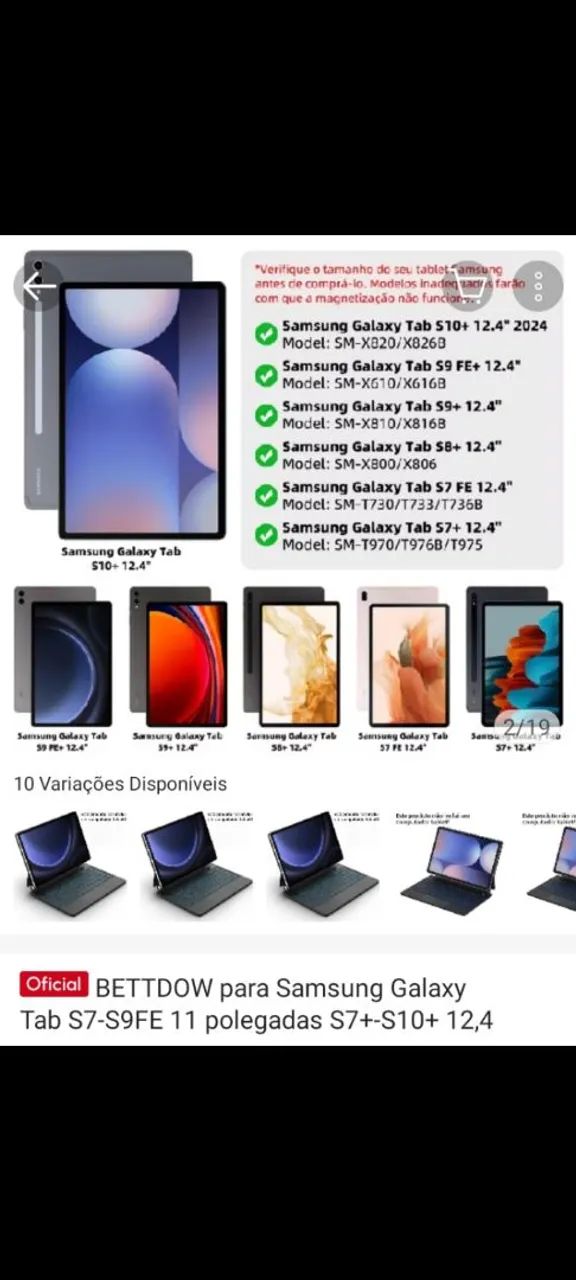 BETTDOW techado para Samsung Galaxy classe S<br><br>Tab S7-S9FE 11 polegadas S7+-S10+ 12,4 - Foto 2