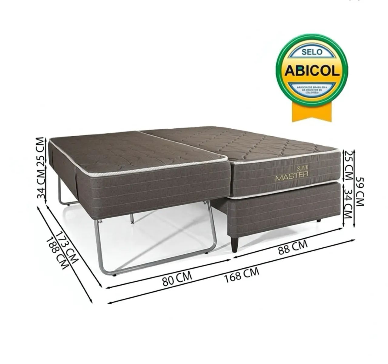 Oportunidade única! Bicama com colchões de molas ensacadas da Herval