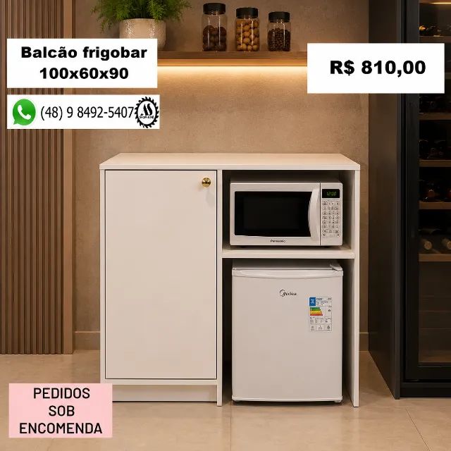 Balcões Espaço, Coffee Área Gourmet Com Encaixe Para Frigobar / Micro-ondas     - Foto 2