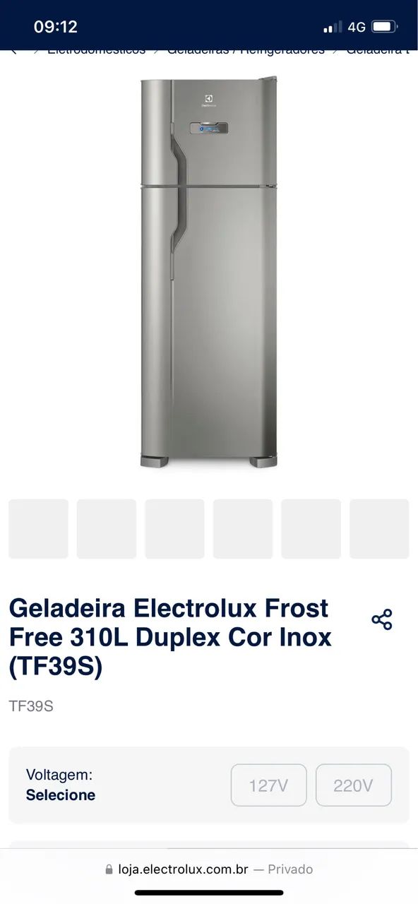 Geladeira Eletrolux 310L