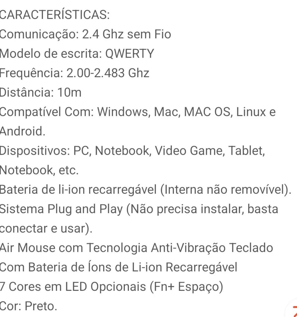 Controle remoto air mouse sem fio - Foto 4