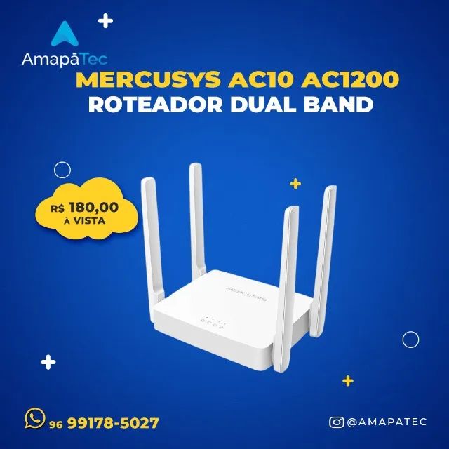 RoteadoR Mercusys AC10 AC1200 3 portas 4 antenas