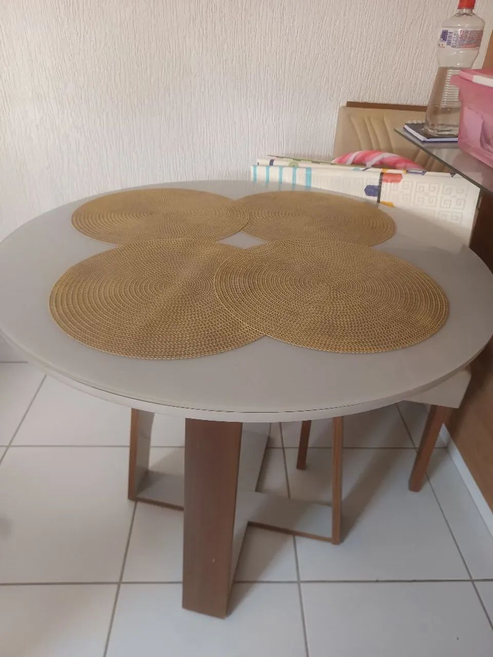 Mesa de jantar 4 lugares com tampo de vidro temperado  - Foto 2