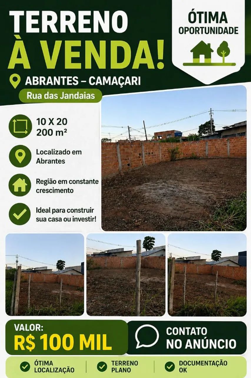 Terreno a em Abrantes Camaçari 