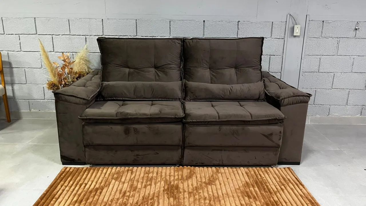 Sofá Retrátil e Reclinável 2,40 Mt Espuma D33 Solft Pronta Entrega  - Foto 2