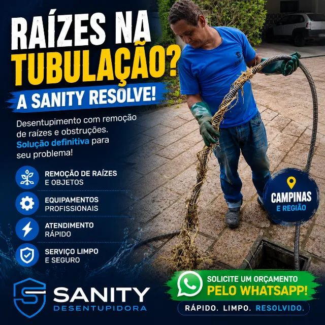 Desentupimento com Remoção de Raízes em Campinas