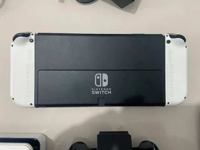 Nintendo Switch OLED Branco Desbloqueado + SD 128GB + Case - Foto 3