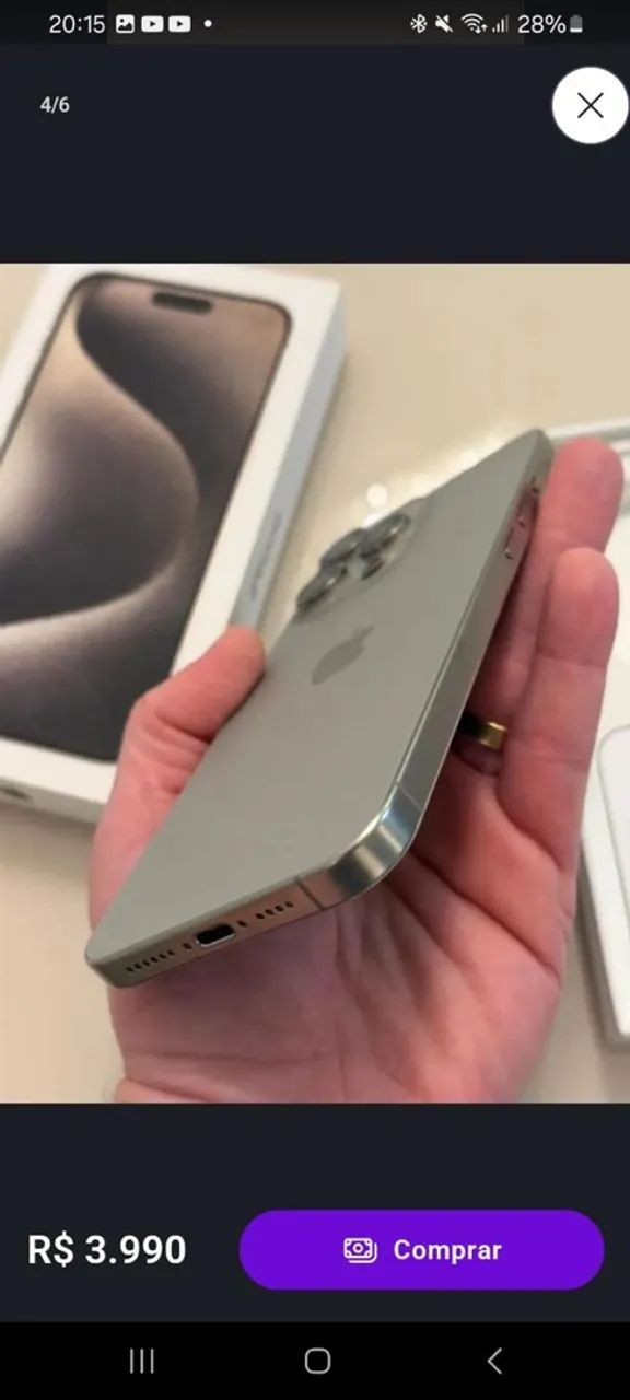 IPHONE 15 PRO MAX 256GB CINZA TITANIUM - Foto 4