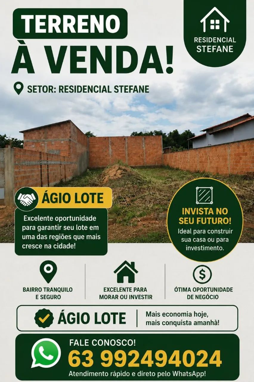 ÁGIO DE LOTE À VENDA - APROVEITE A OPORTUNIDADE! 