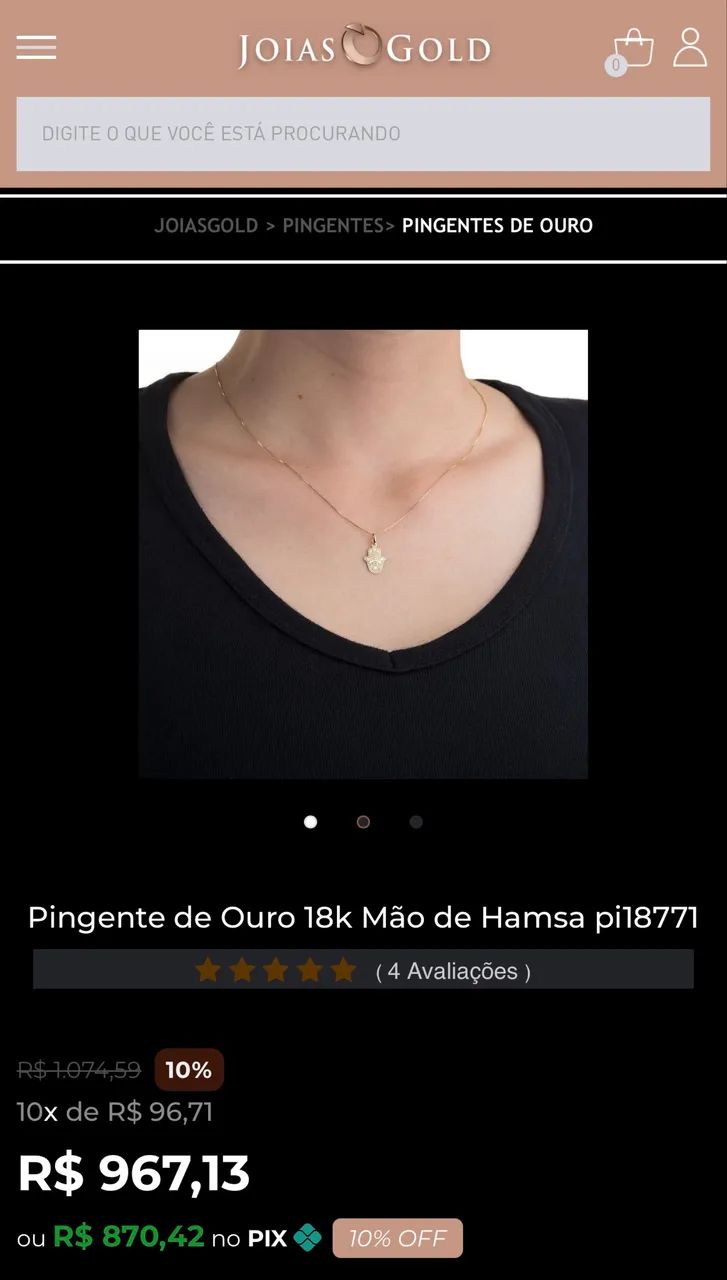Pingente ouro 18 k  - Foto 3