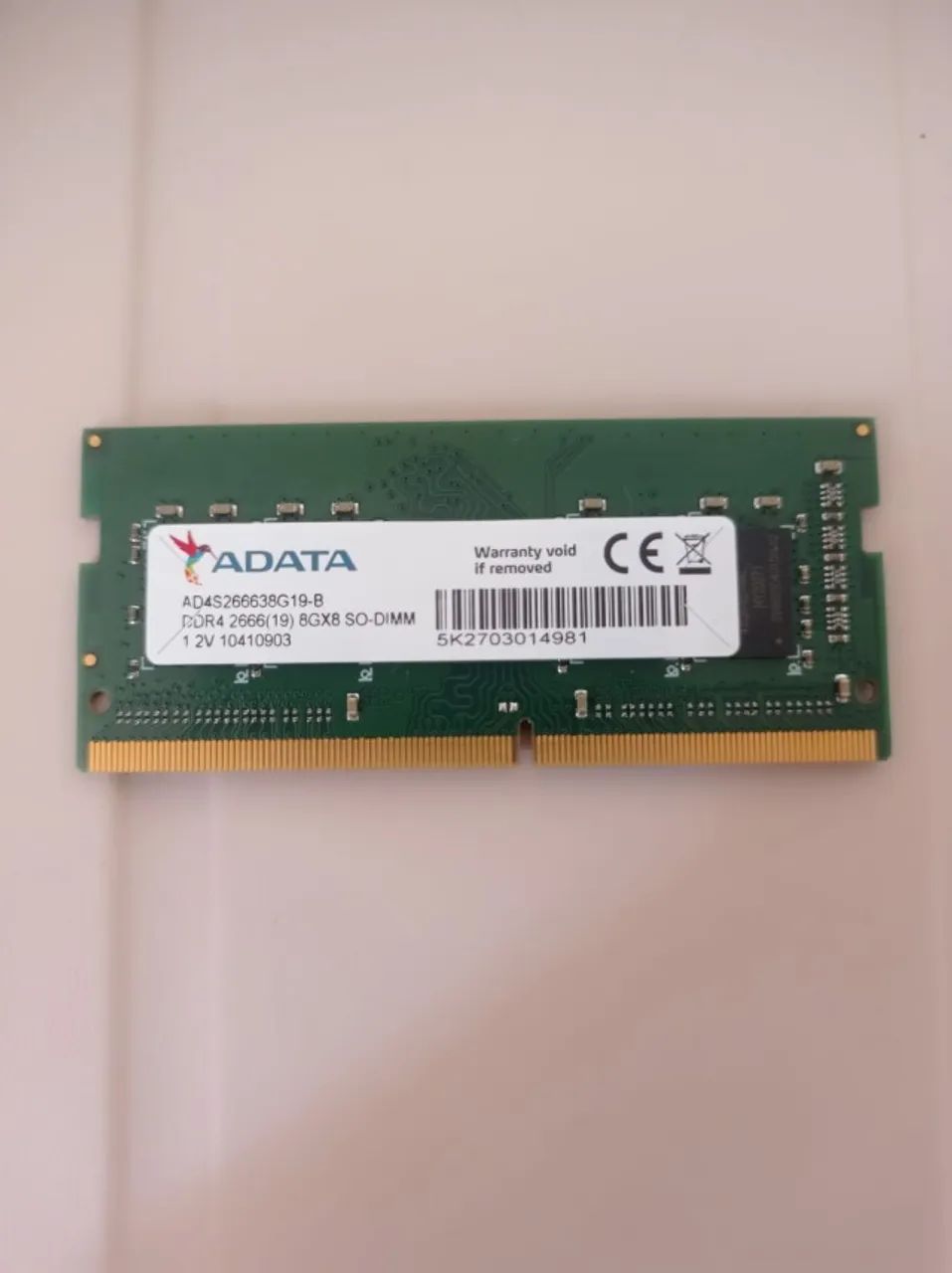 Memória DDR4 8Gb Adata 2666Mhz (notebook)