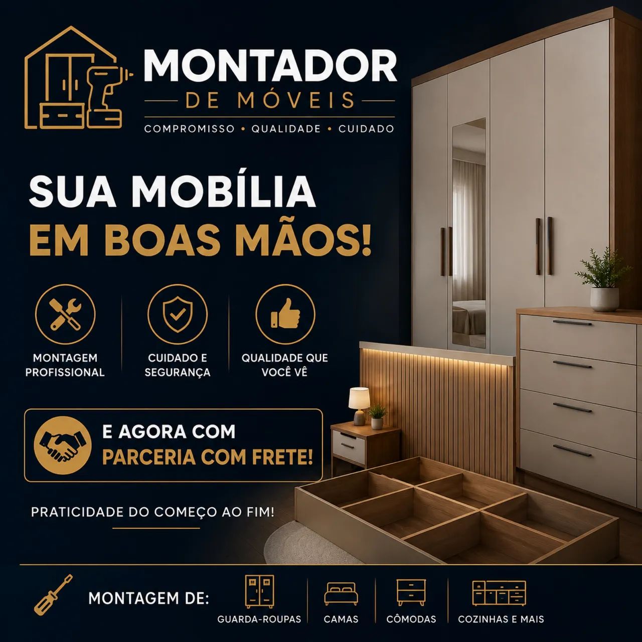 Montagem e frete 