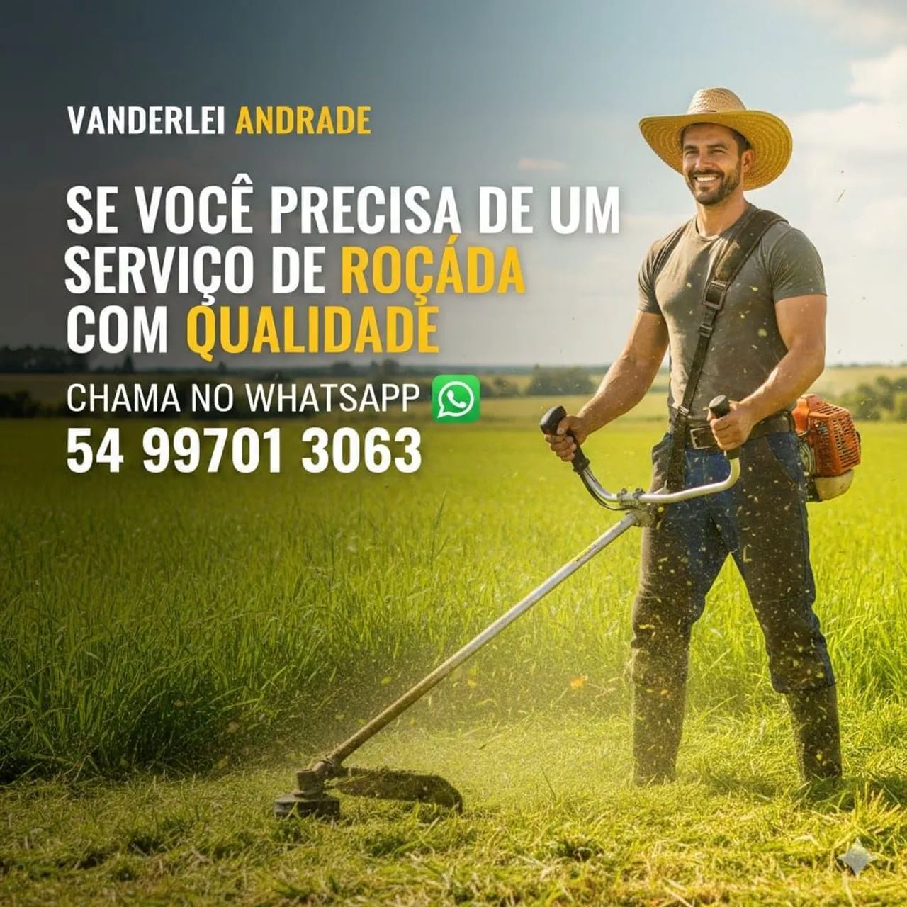 Faço serviço de roçadas vc que precisa roçar seu pátio chama