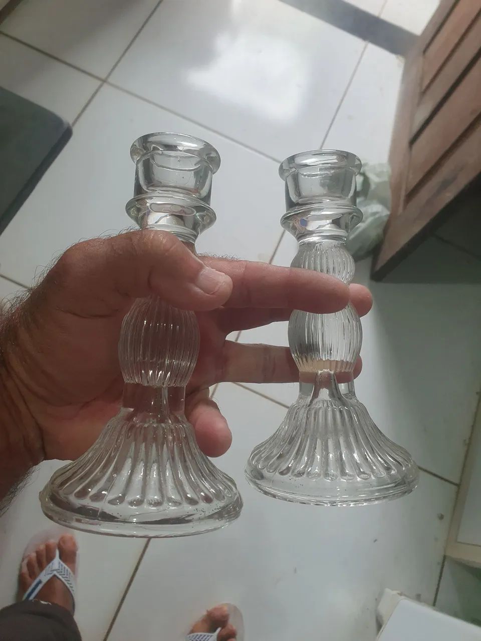 Castiçal de vidro  - Foto 2