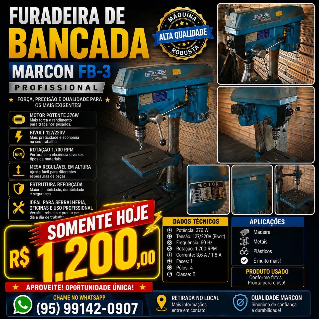 FURADEIRA DE BANCADA