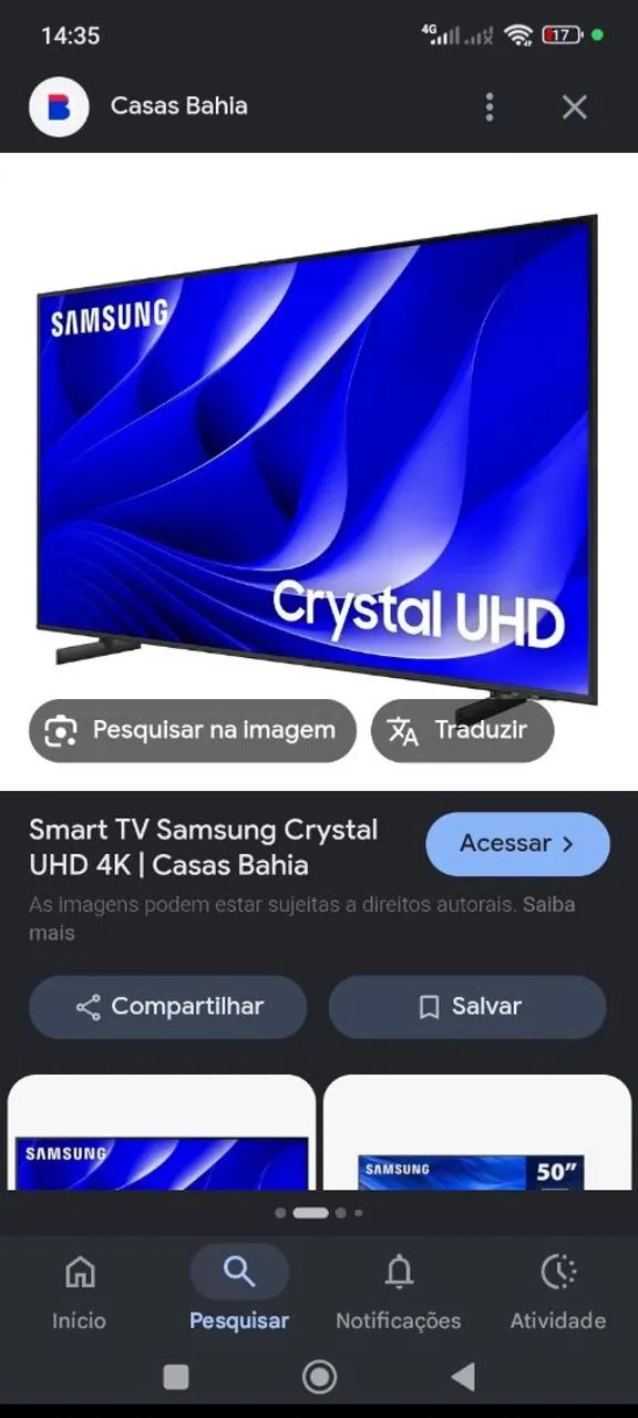 Vendo tv Samsung 50 polegadas cristal uns para retirada de peças peço 198
