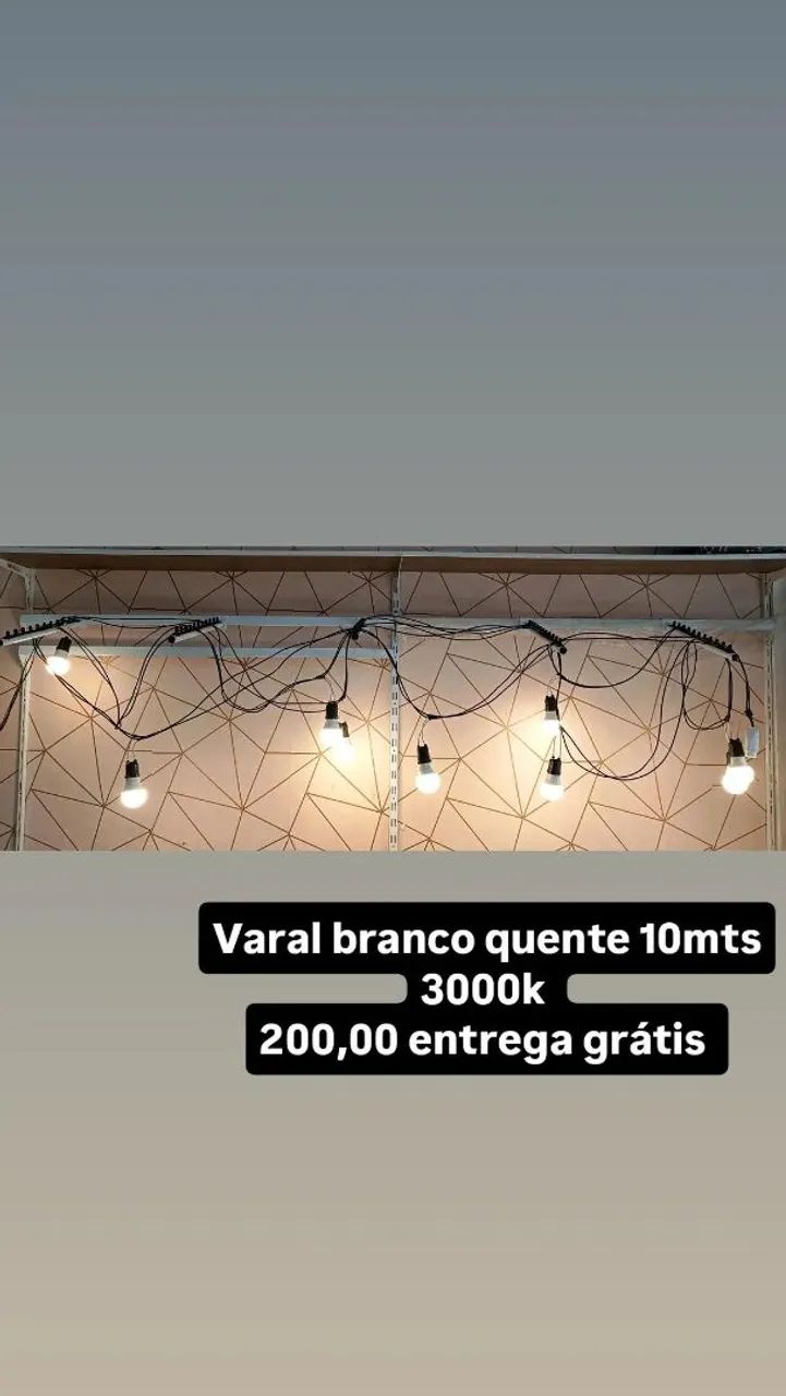 Varal de 10mts com lâmpadas amarelas 