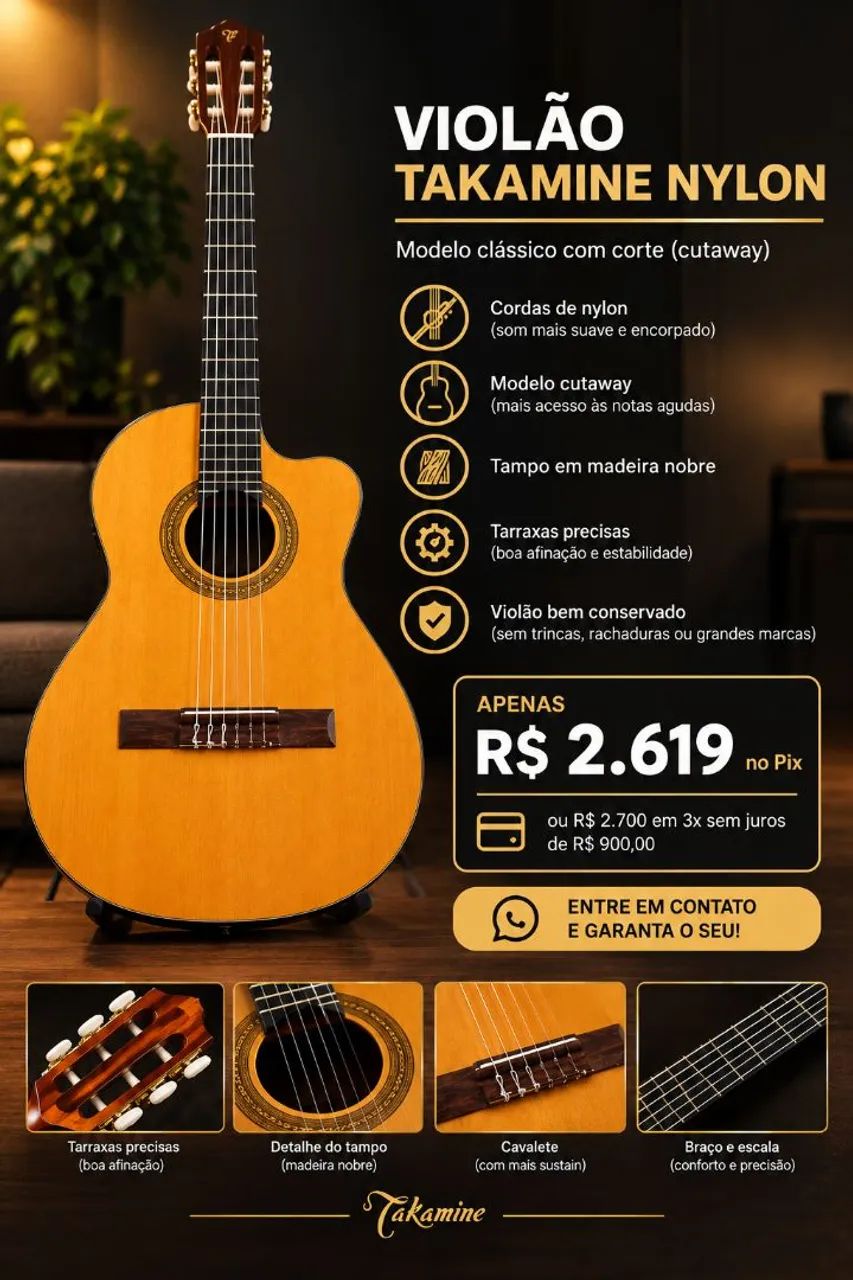 Violão Takamine Nylon - Foto 3