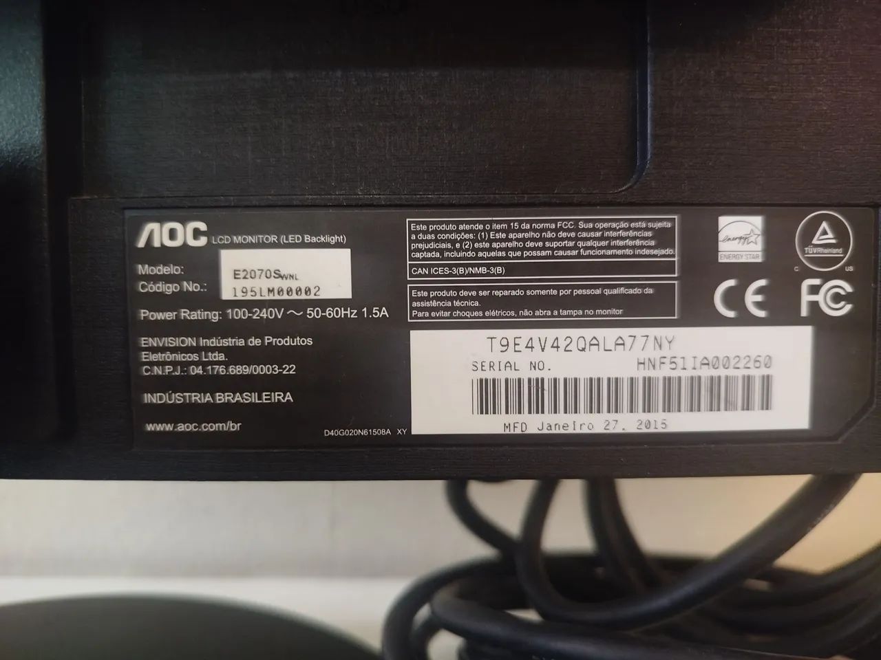 Monitor AOC 20 polegadas wide semi novo - Foto 3