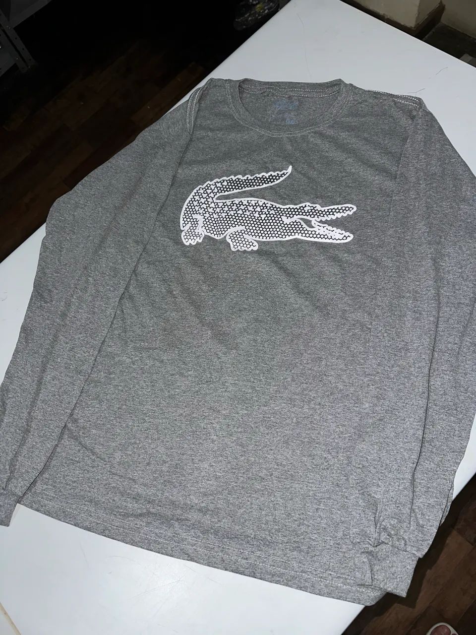 Manga Longa Cinza Lacoste