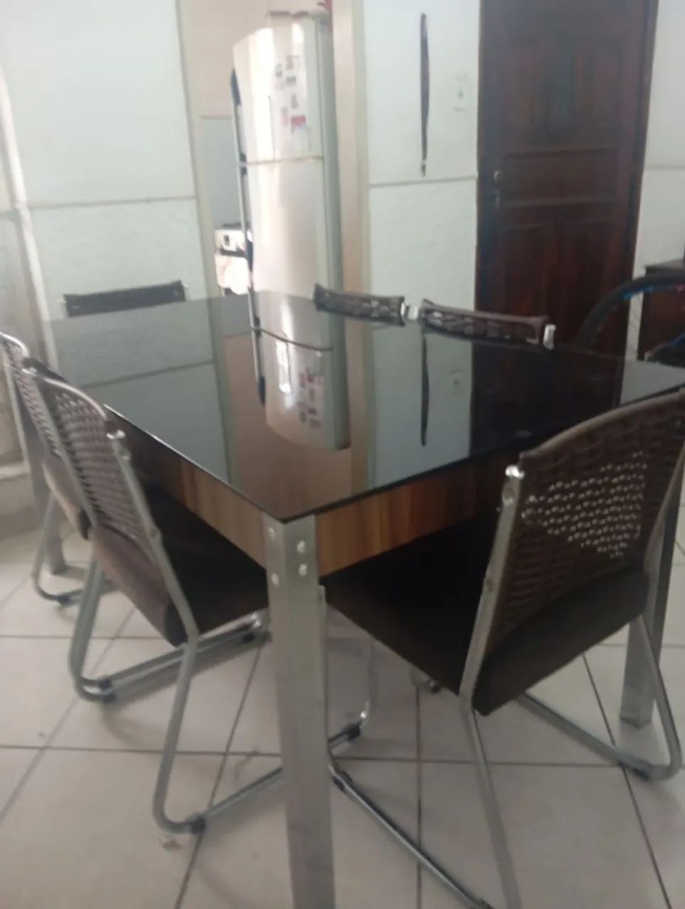 Mesa inox com 6 cadeiras - Foto 3