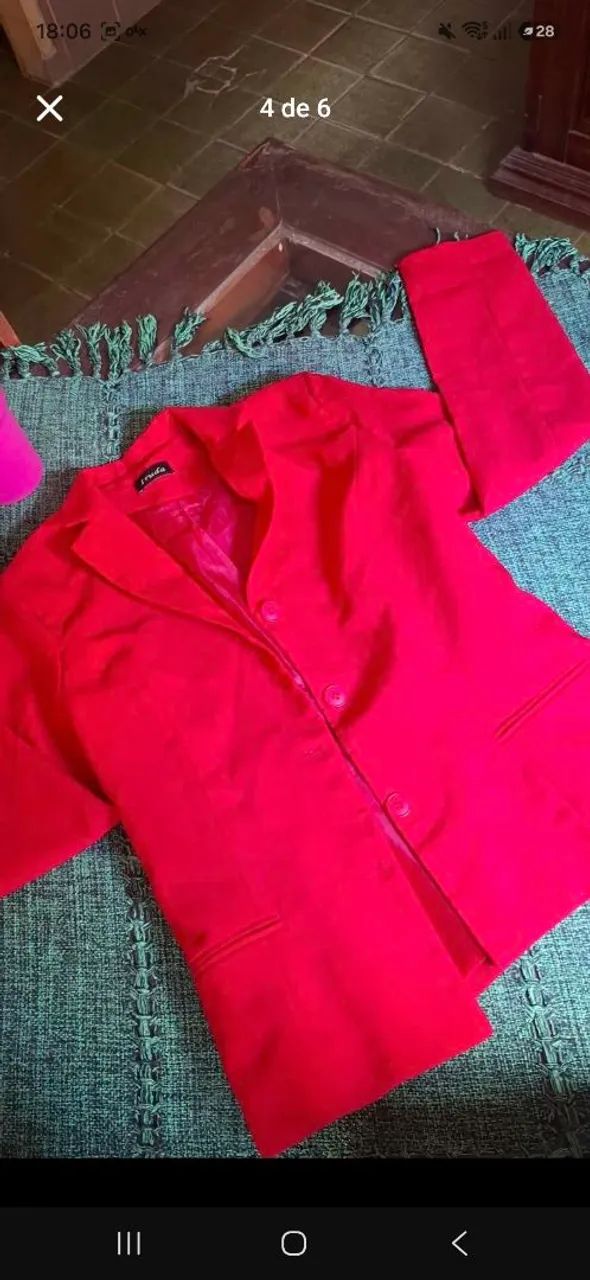Conjunto blaser e calça tam M vermelho - Foto 4