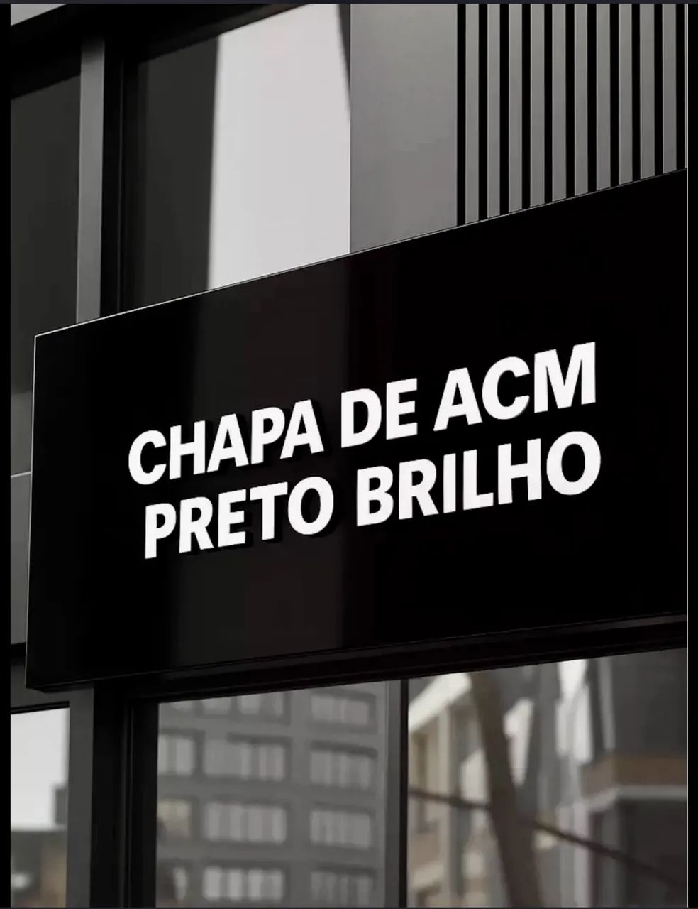 Placa painel em ACM já com a estrutura em alumininio 