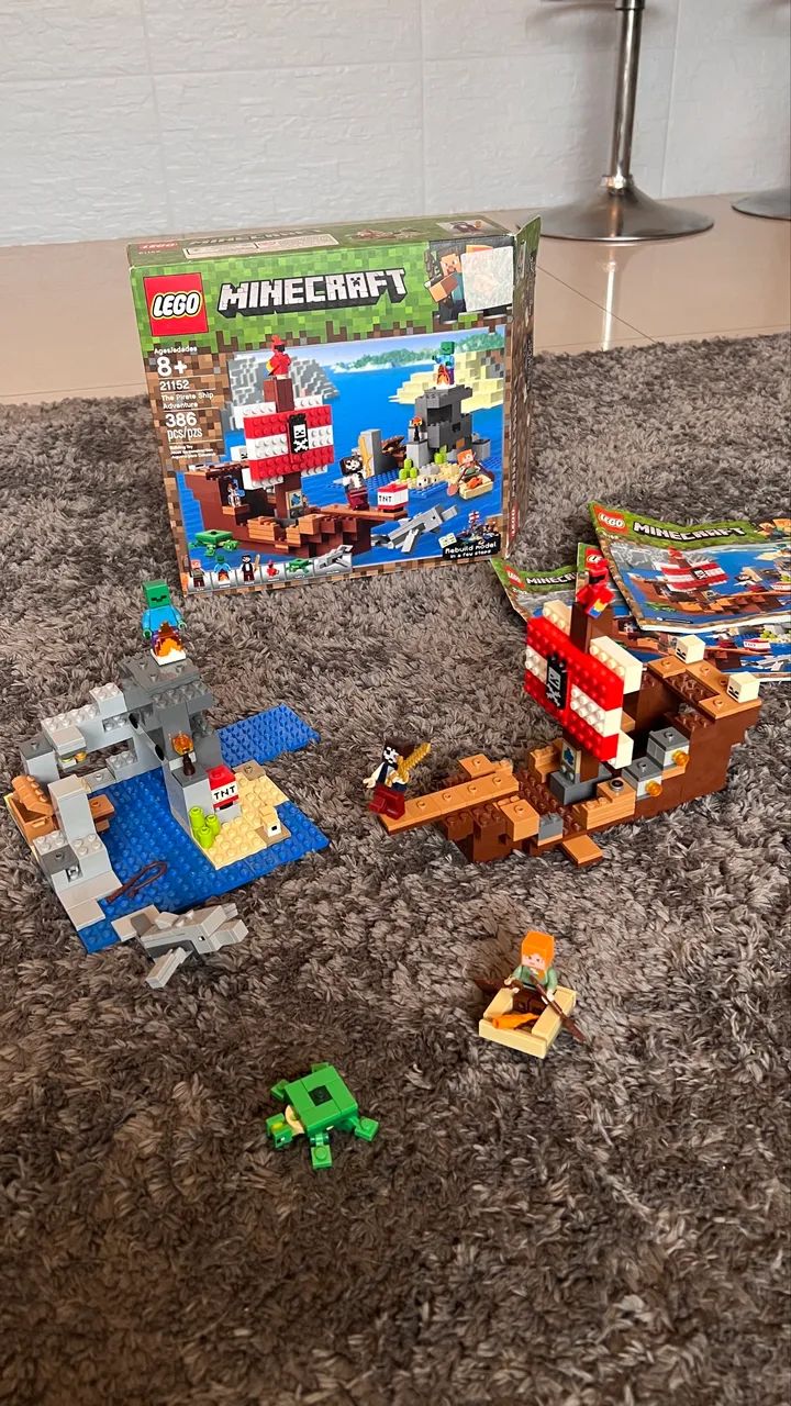 Original LEGO Minecraft Pirate Ship and Island