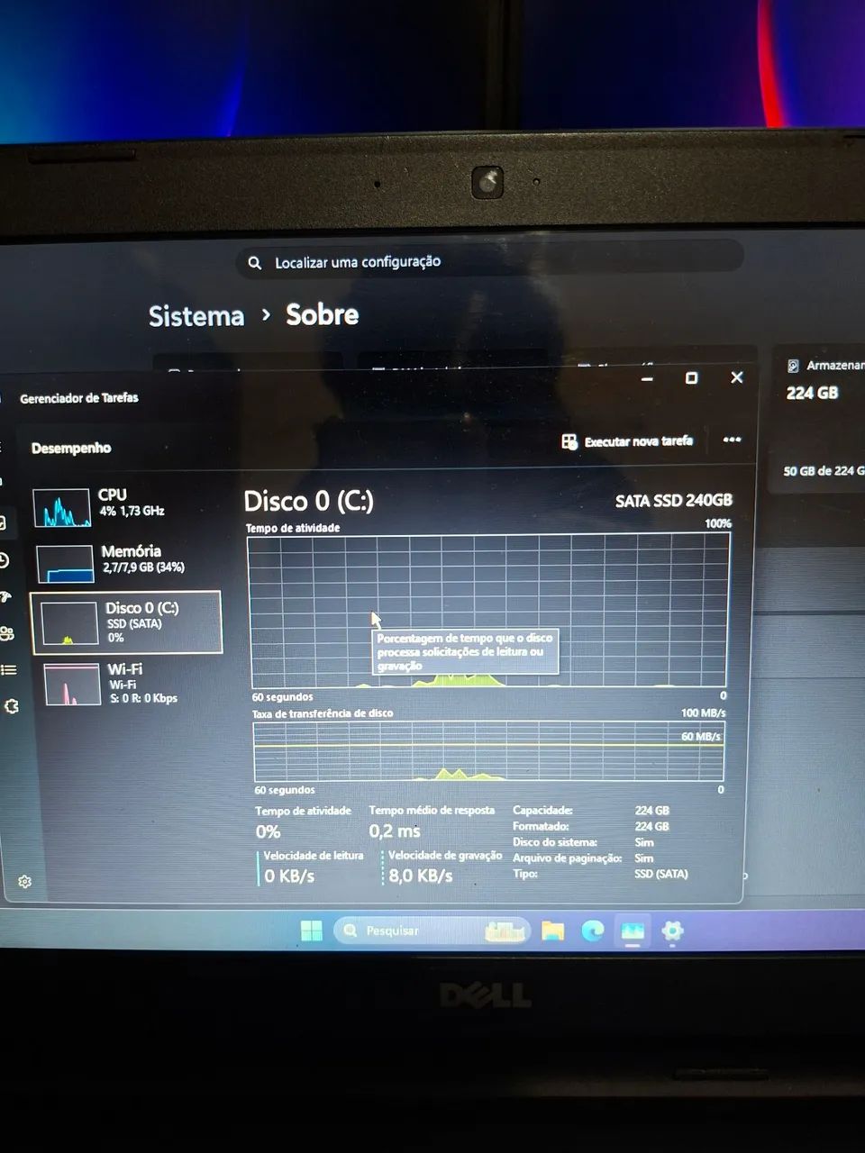 Notebook Dell I3, 8gb de ram, SSD 240gb - windows 11 e pacote office - Foto 4