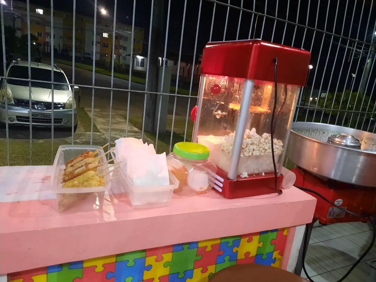 Crepe algodão doce pipocas 