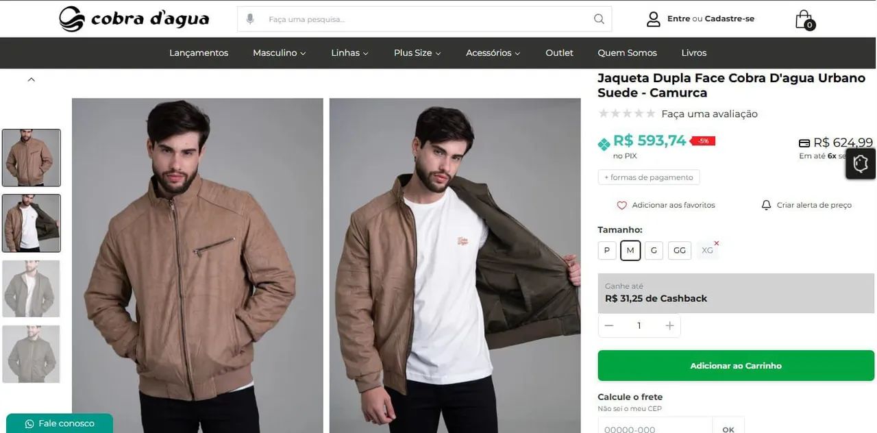 Vendo Jaqueta dupla face Cobra d'água Nova  - Foto 2