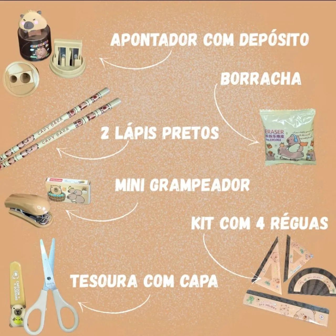 Kit papelaria capivara - Volta as aulas - Foto 2