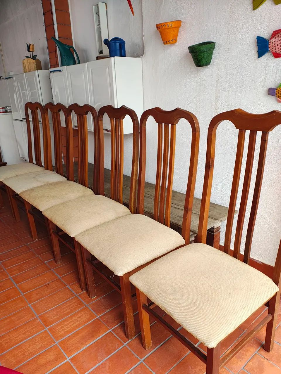  6 cadeiras madeira 