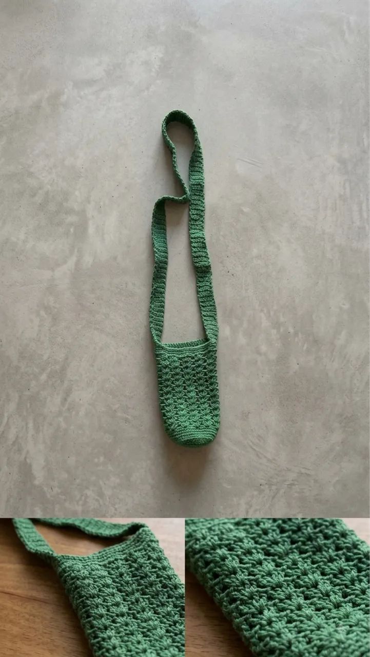 Porta Garrafa de Crochê Artesanal com Alça