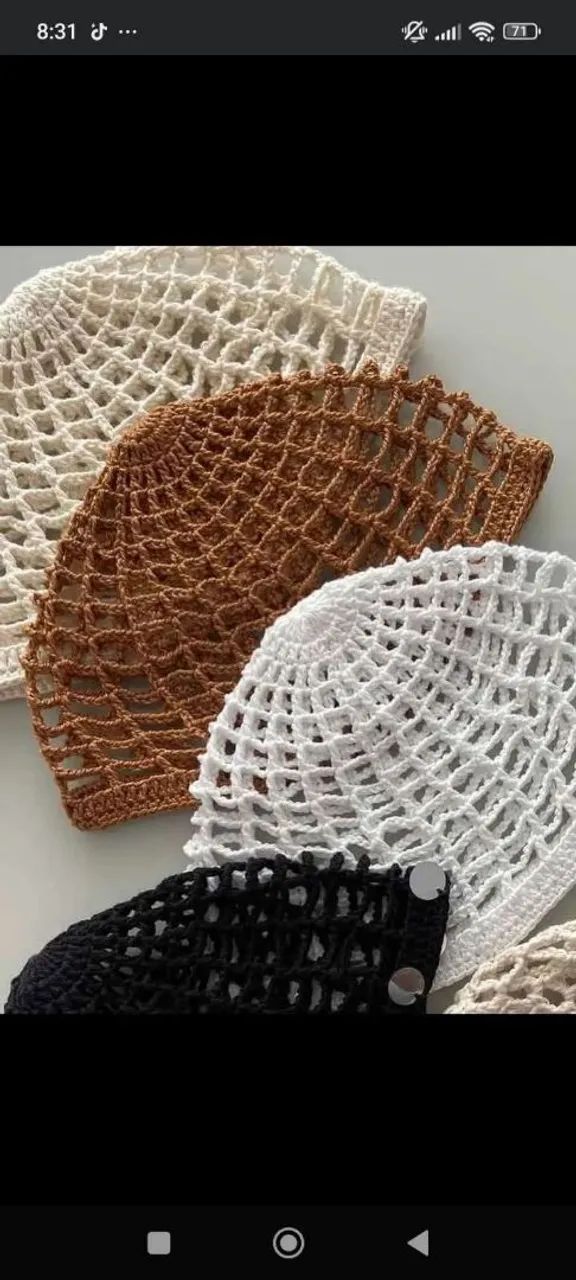 Touca/Headpiece de crochê  - Foto 3