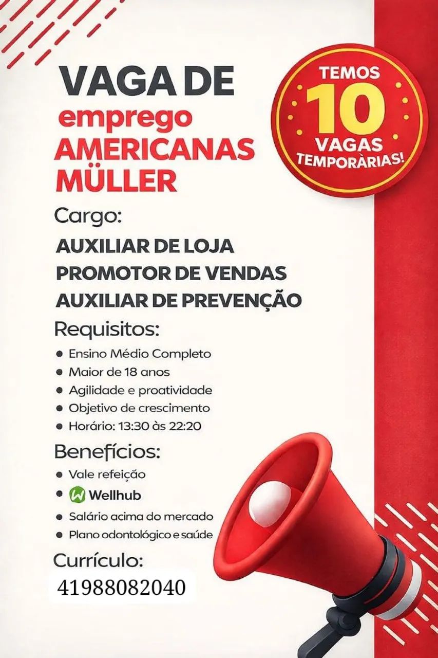 Vagas disponíveis 