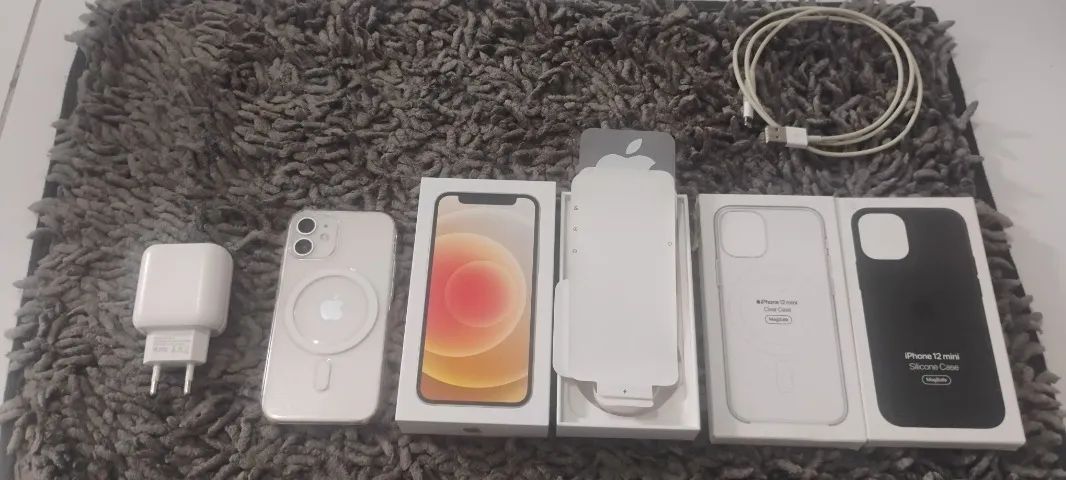 Kit iPhone 12Mini 256GB Branco|2 Capas Originais Apple c/Magsafe