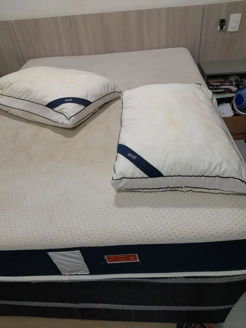 COLCHAO GULDI PREMIUM + TRAVESSEIROS PREMIUM+ BOX+CABECEIRA CHIQUE!!! IMPERDÍVEL E BARATO! - Foto 4