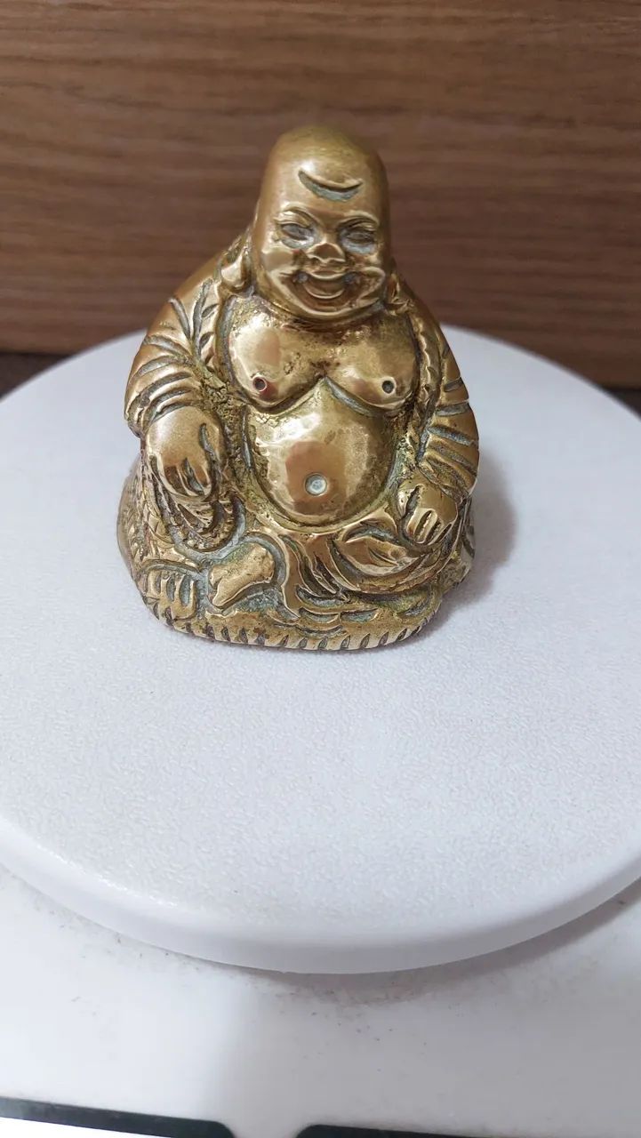 Estatueta de Buda em bronze maciço  - Foto 4