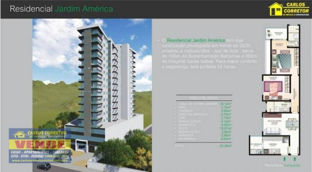 Apartamento de frente no Residencial Jardim América, bairro San Rafael em Ubá MG - Foto 7